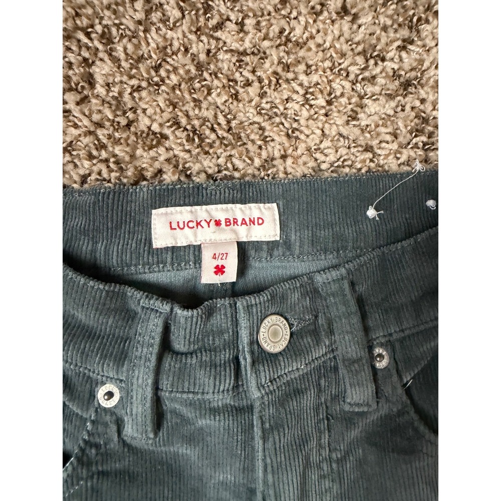 Lucky Brand Stevie High Rise Flare Corduroy Pants Teal Blue Womens 4/27 - Picture 2 of 7